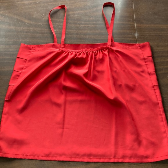 Philippe Marques Red Camisole with series of horizontal pleats in front. Size S - Picture 2 of 5